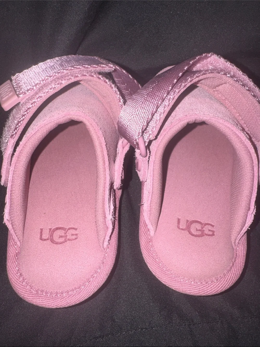UGG Kids Pink Suede Backstrap Clogs- Worn 2x